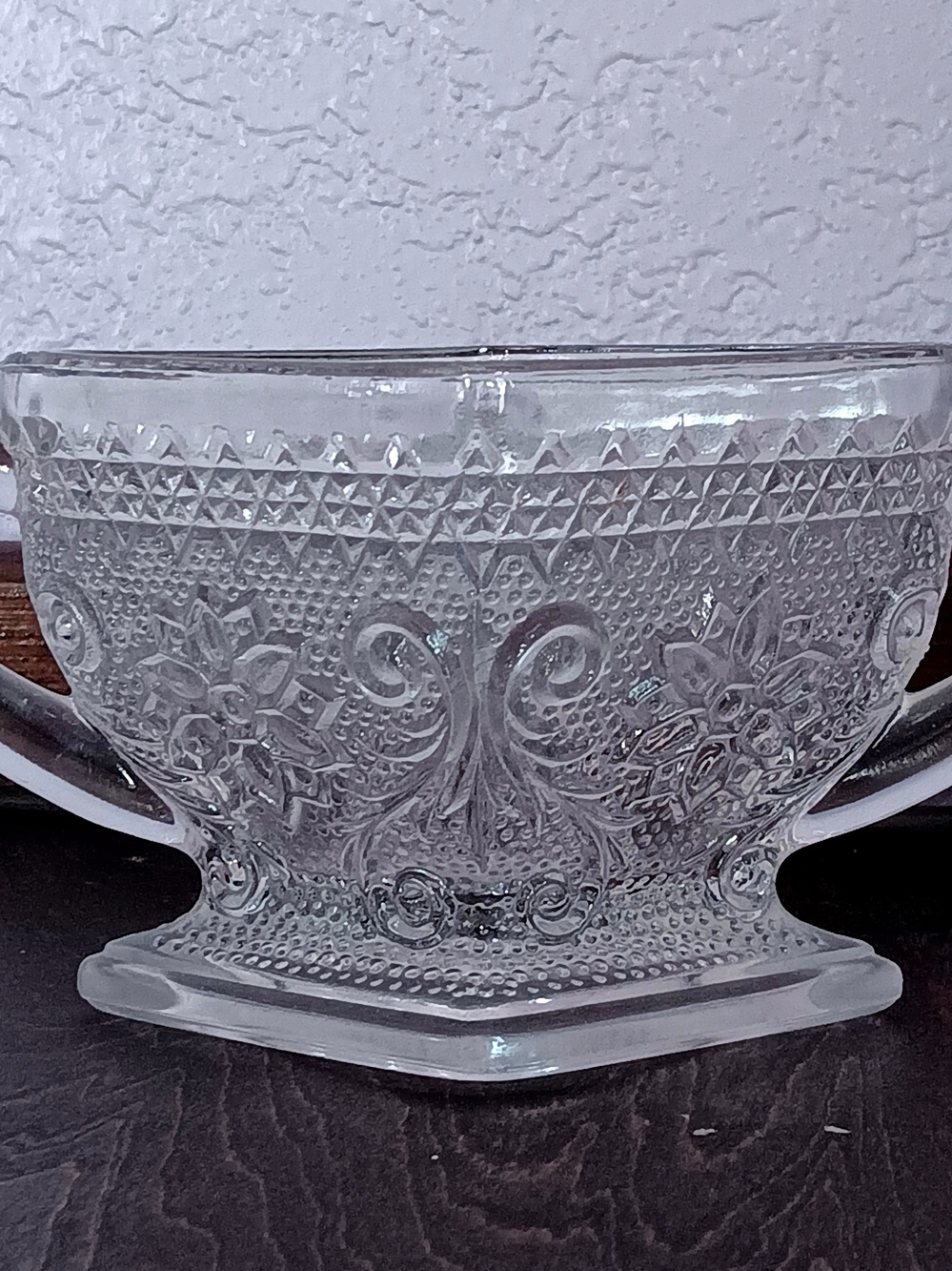 Vintage MCM Indiana Glass Sugar Bowl Sandwich Pattern
